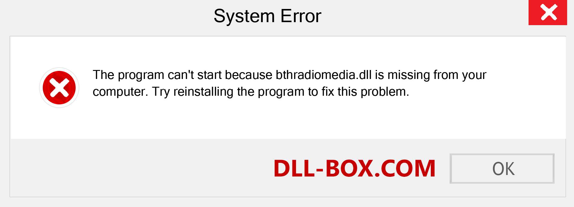  bthradiomedia.dll file is missing?. Download for Windows 7, 8, 10 - Fix  bthradiomedia dll Missing Error on Windows, photos, images